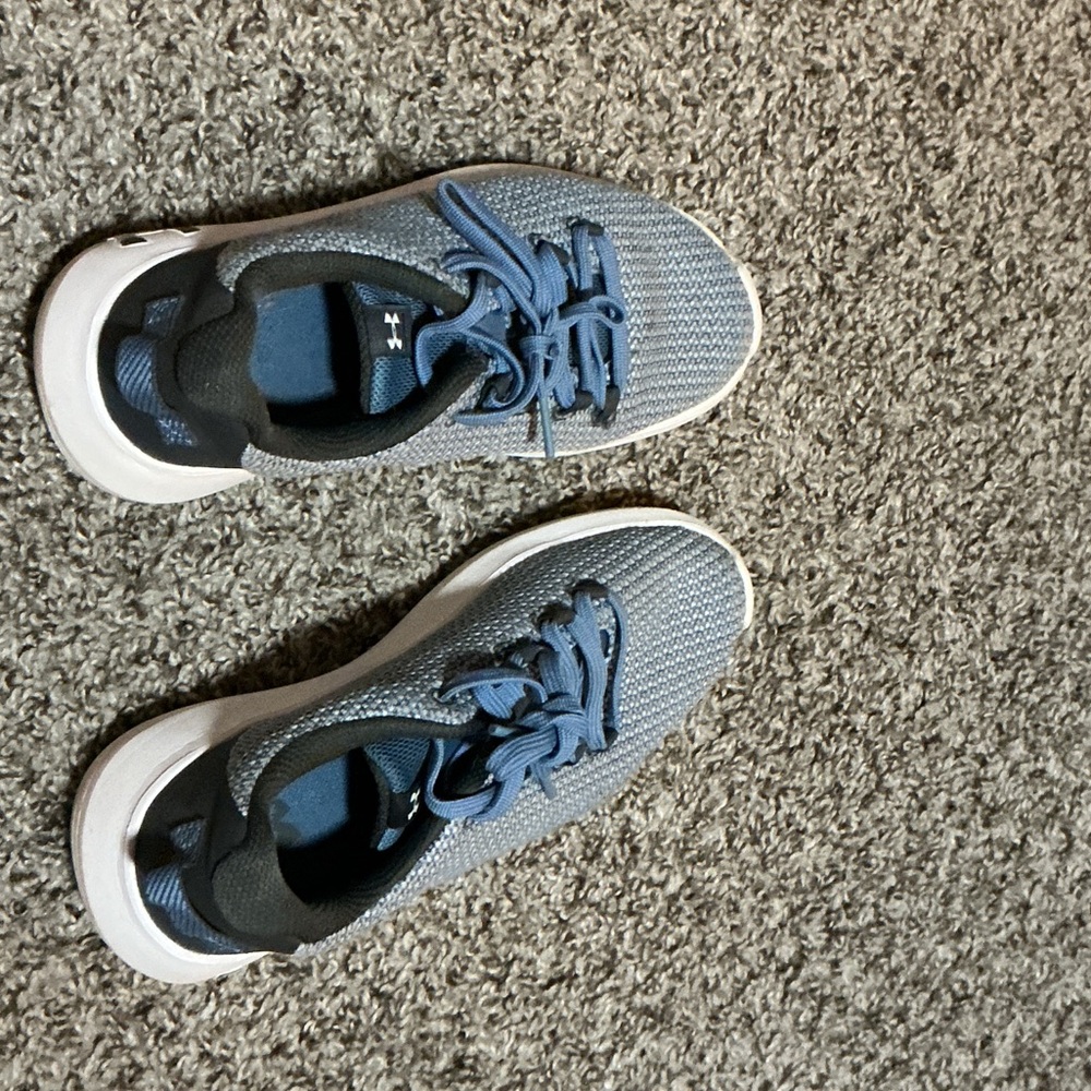 Under Armour Kids Blue and White Knit Running Sneakers